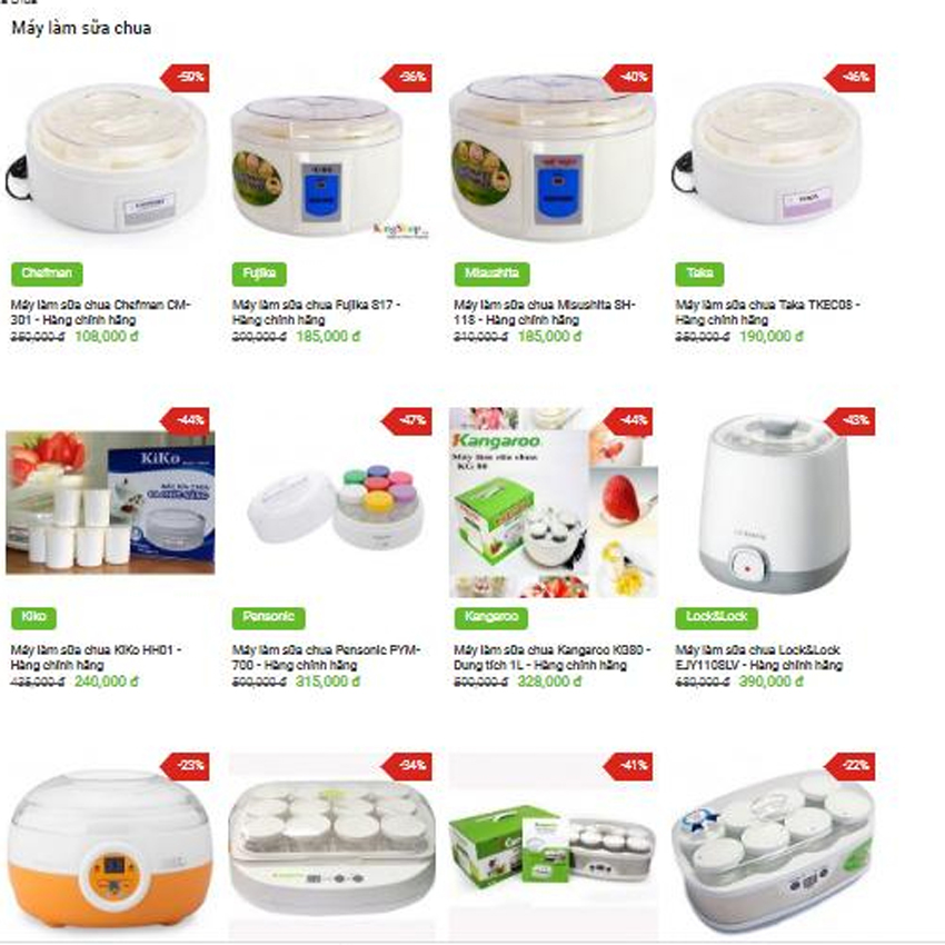 Các loại máy làm sữa chua