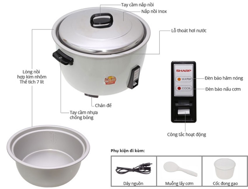 Đánh giá nồi cơm điện Sharp KSH-D1010V