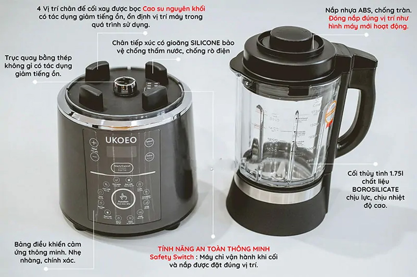 So sánh máy xay nấu đa năng Ukoeo PR5 Plus và Philips HR2098/30 cái nào tốt