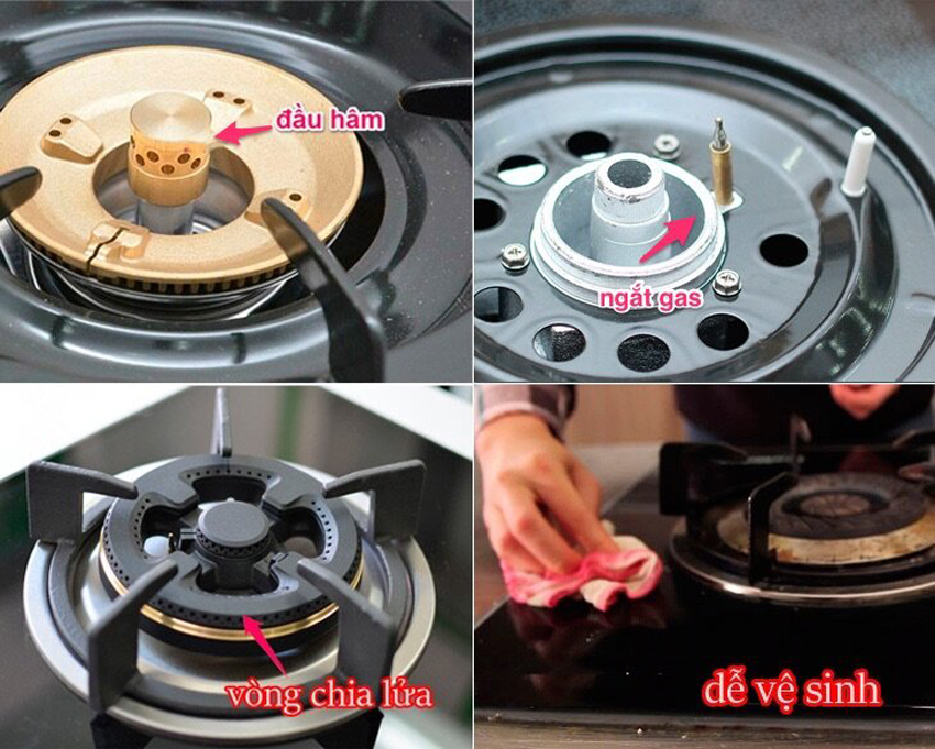 Bếp gas âm Rinnai RVB-6SDR thiết kế đẹp