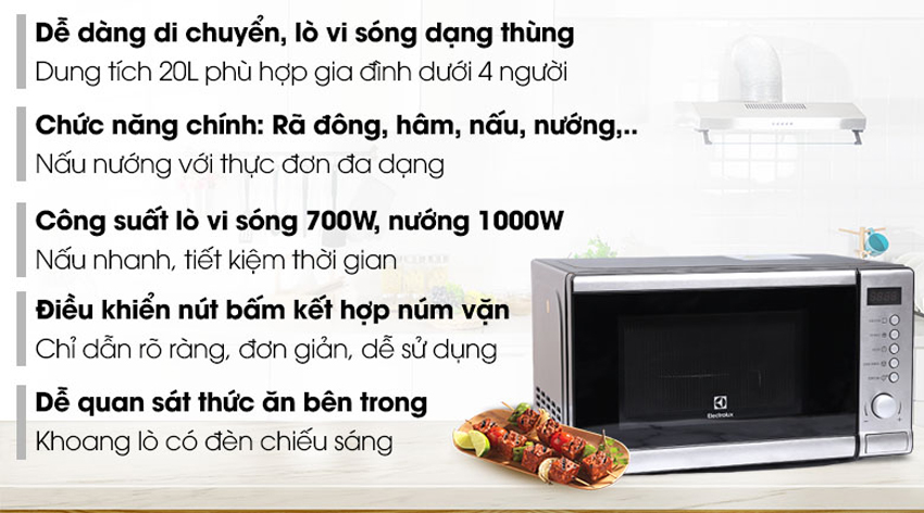 Lò vi sóng Electrolux EMS2027GX có tốt không