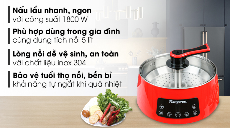 Review nồi lẩu điện Kangaroo KG279