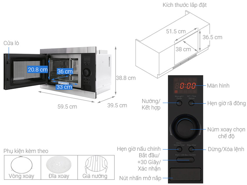 Lò vi sóng âm tủ Electrolux EMS2085X dành cho gia đình bạn