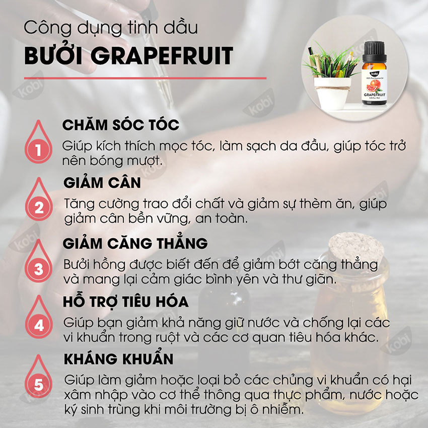 7 công dụng tuyệt vời của tinh dầu bưởi. Cách làm tại nhà