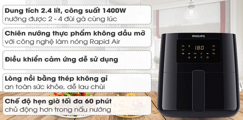 Nồi chiên không dầu Philips HD9252/90 giá tốt nhất