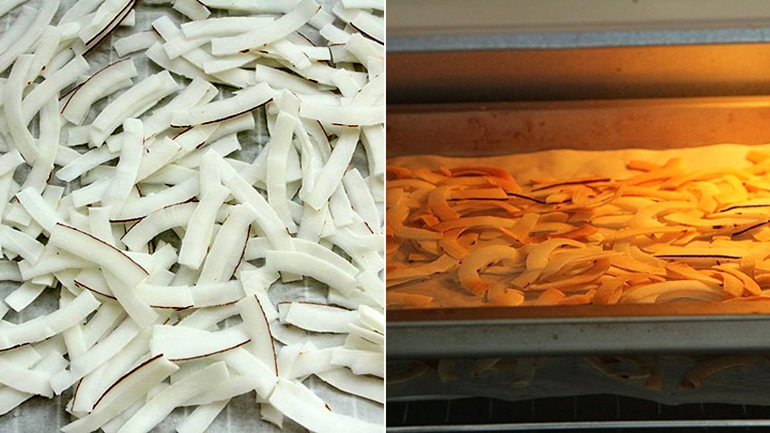 3 cách làm dừa sấy khô tại nhà